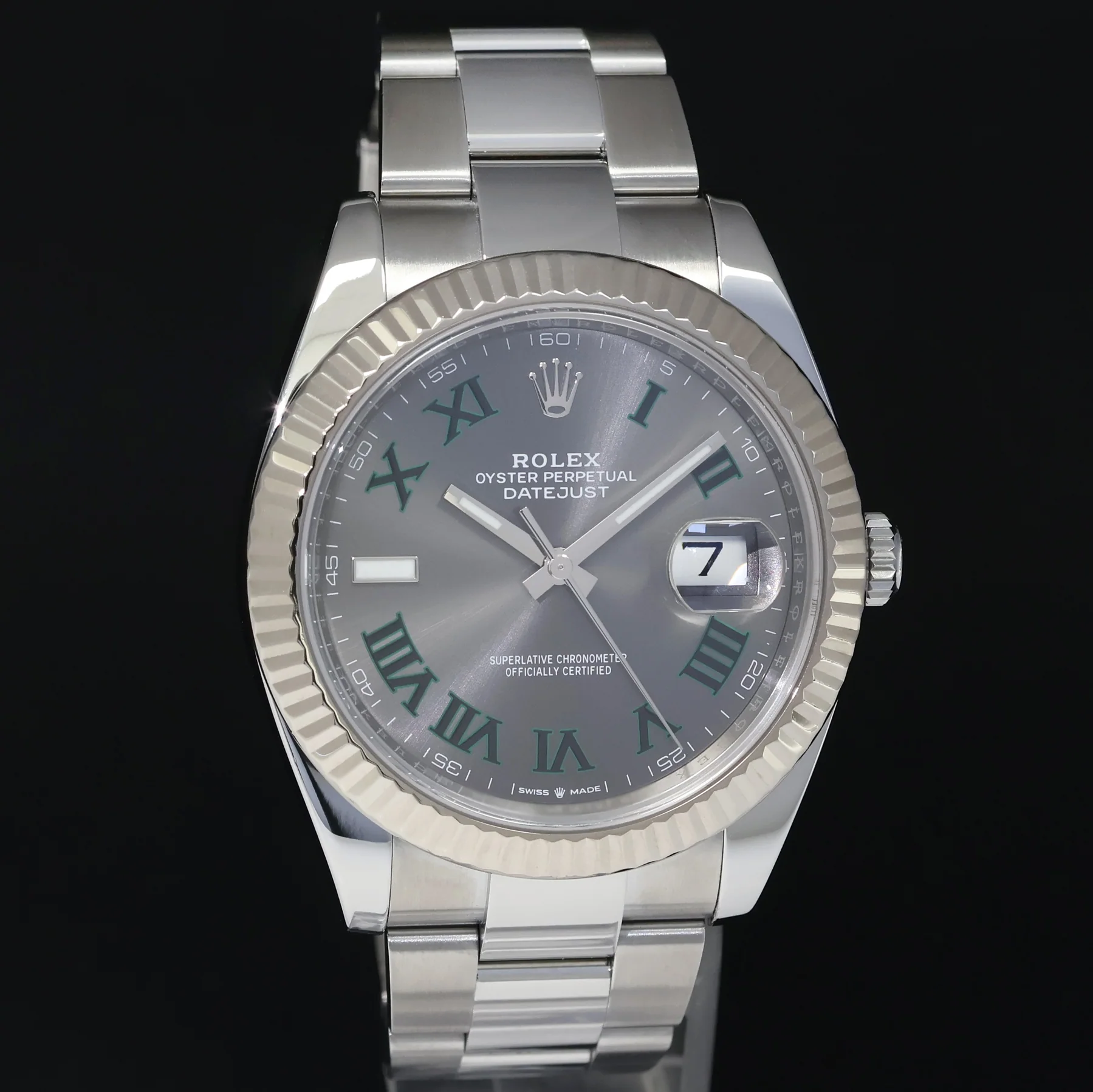 MINT 2022 Rolex DateJust 41 Wimbledon Dial Fluted Oyster Band 126334 Watch Box - Image 3