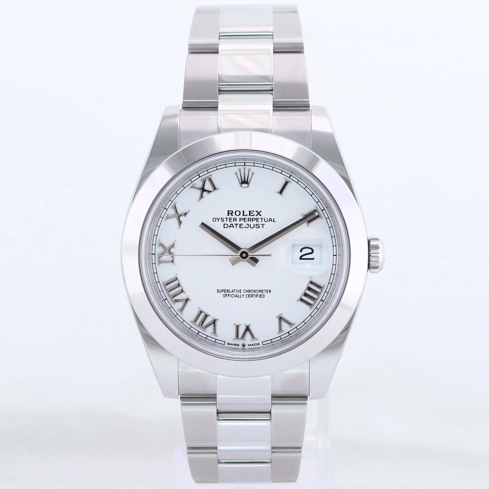 MINT 2023 NEW PAPERS Rolex DateJust 41 Steel 126300 White Roman Oyster Watch Box - Image 2
