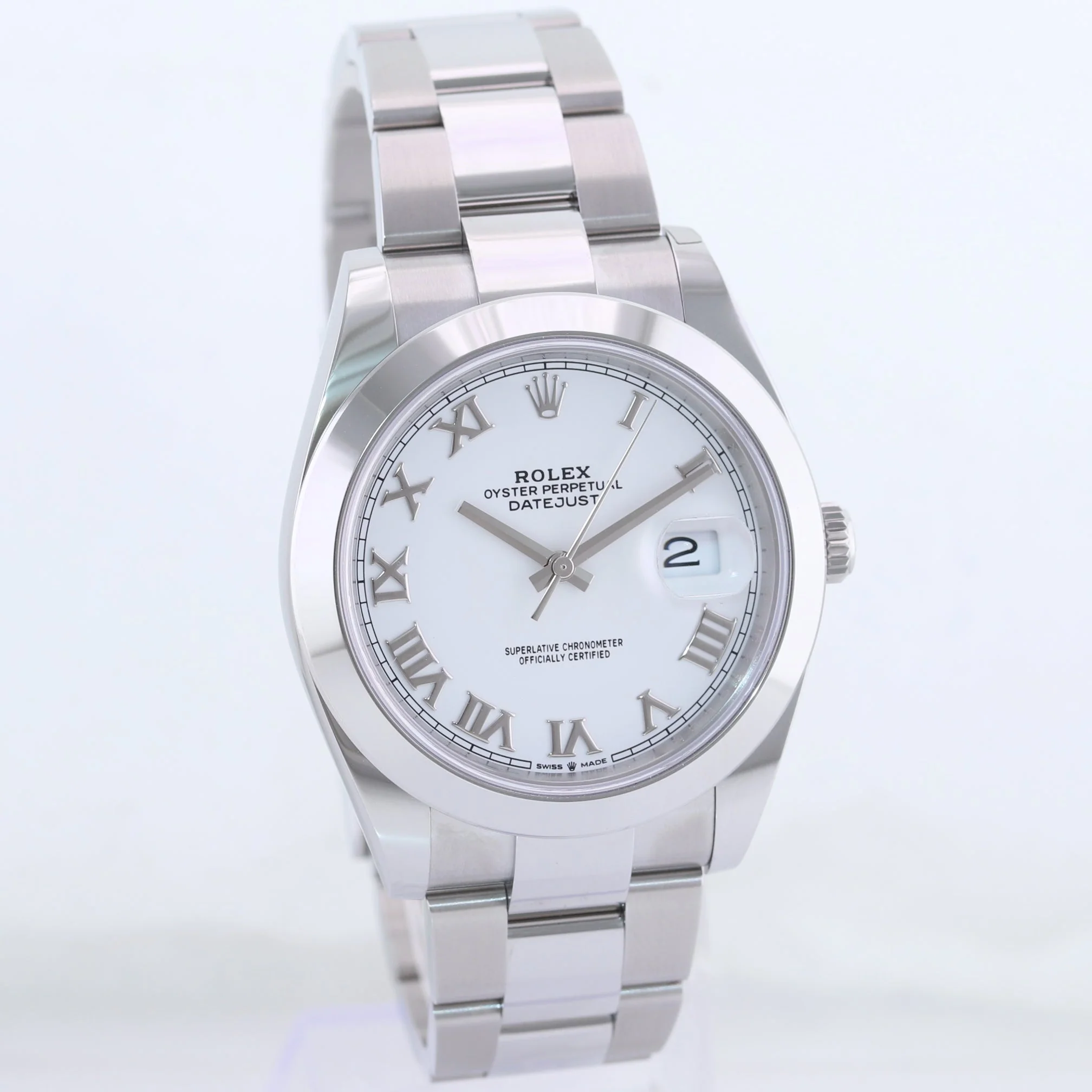 MINT 2023 NEW PAPERS Rolex DateJust 41 Steel 126300 White Roman Oyster Watch Box - Image 3