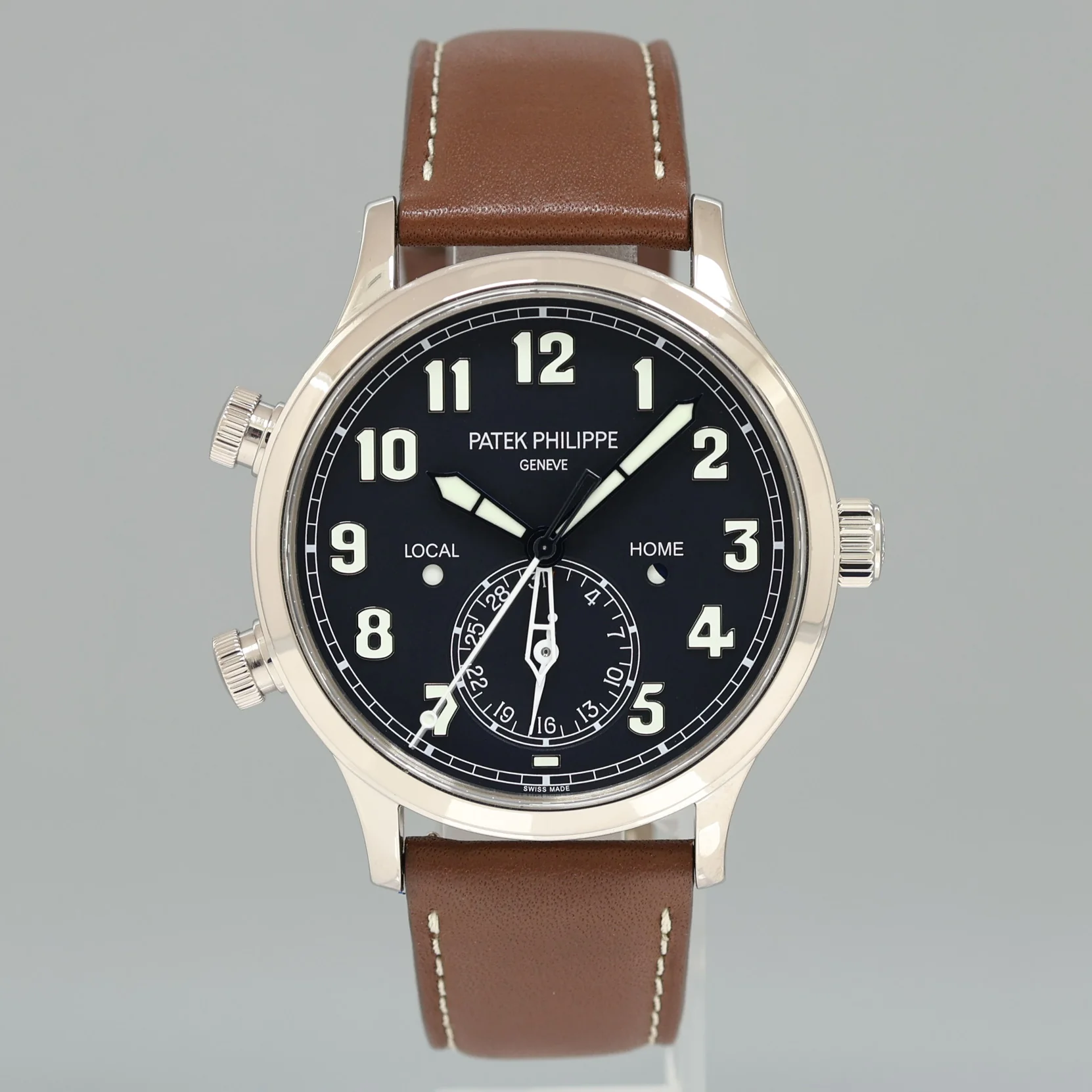 MINT 5524G Patek Philippe Blue Leather White Gold Travel Time 42mm Watch - Image 2
