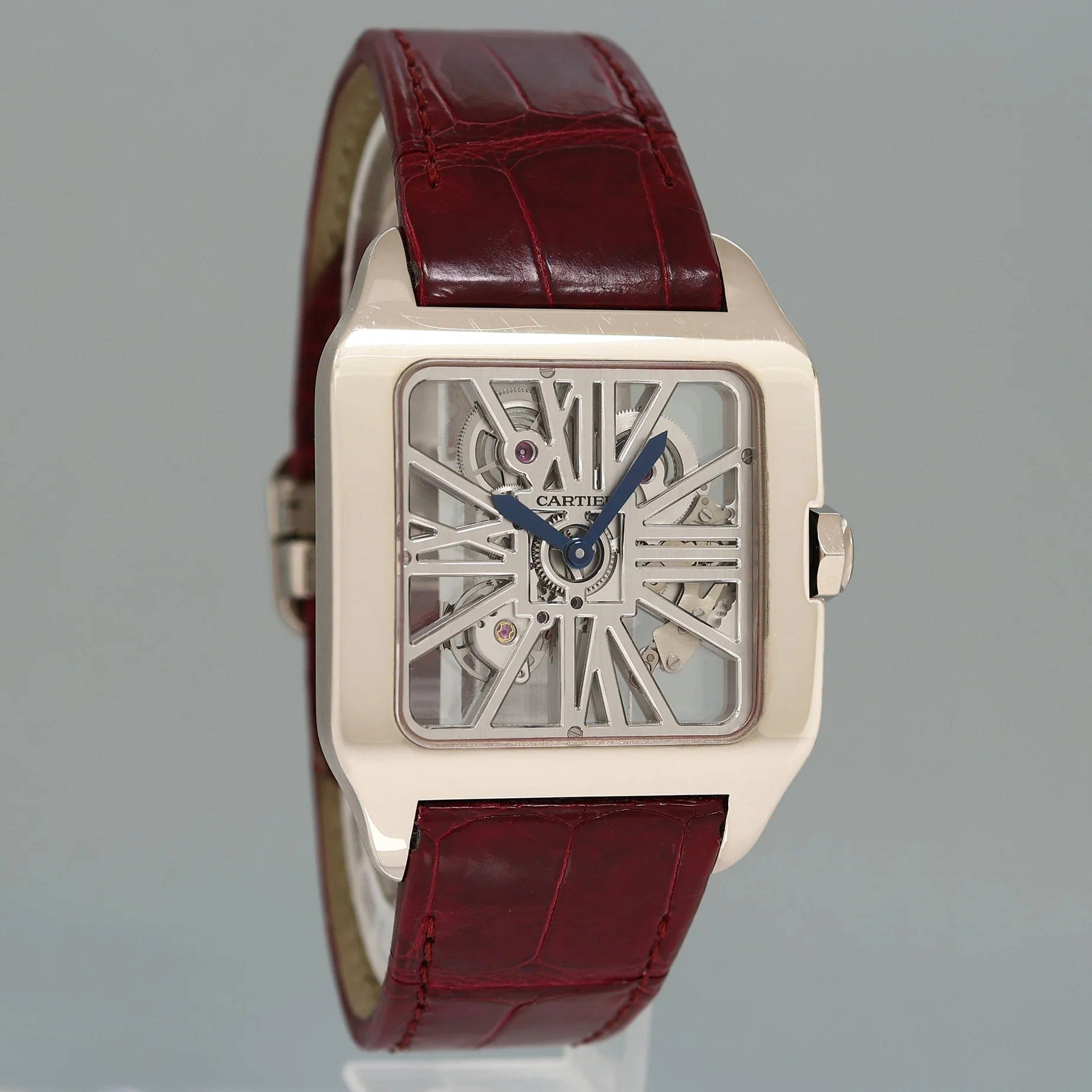 PAPERS MINT Cartier White Gold Leather Dumont Skeleton W2020033 Manual Wind Watch - Image 3