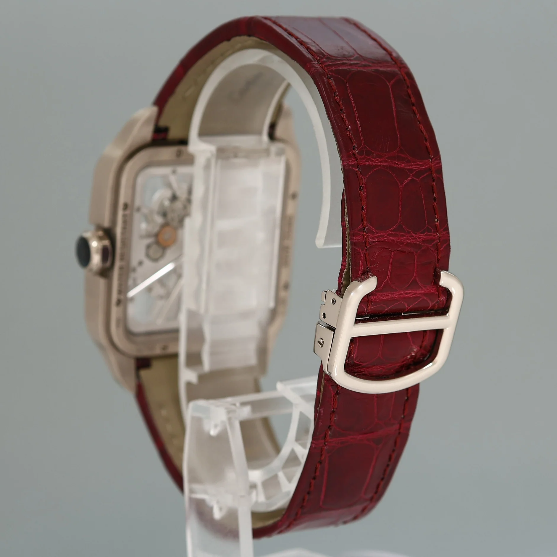 PAPERS MINT Cartier White Gold Leather Dumont Skeleton W2020033 Manual Wind Watch - Image 4