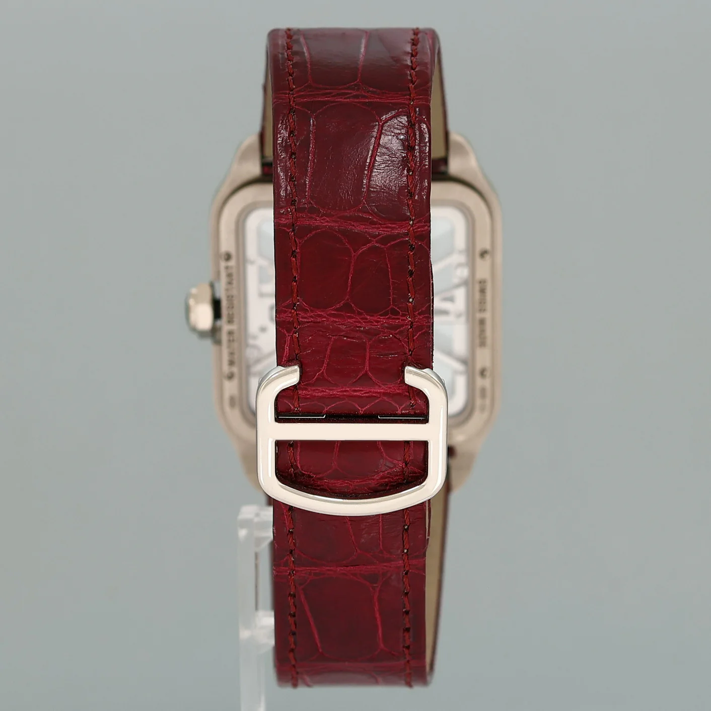 PAPERS MINT Cartier White Gold Leather Dumont Skeleton W2020033 Manual Wind Watch - Image 5