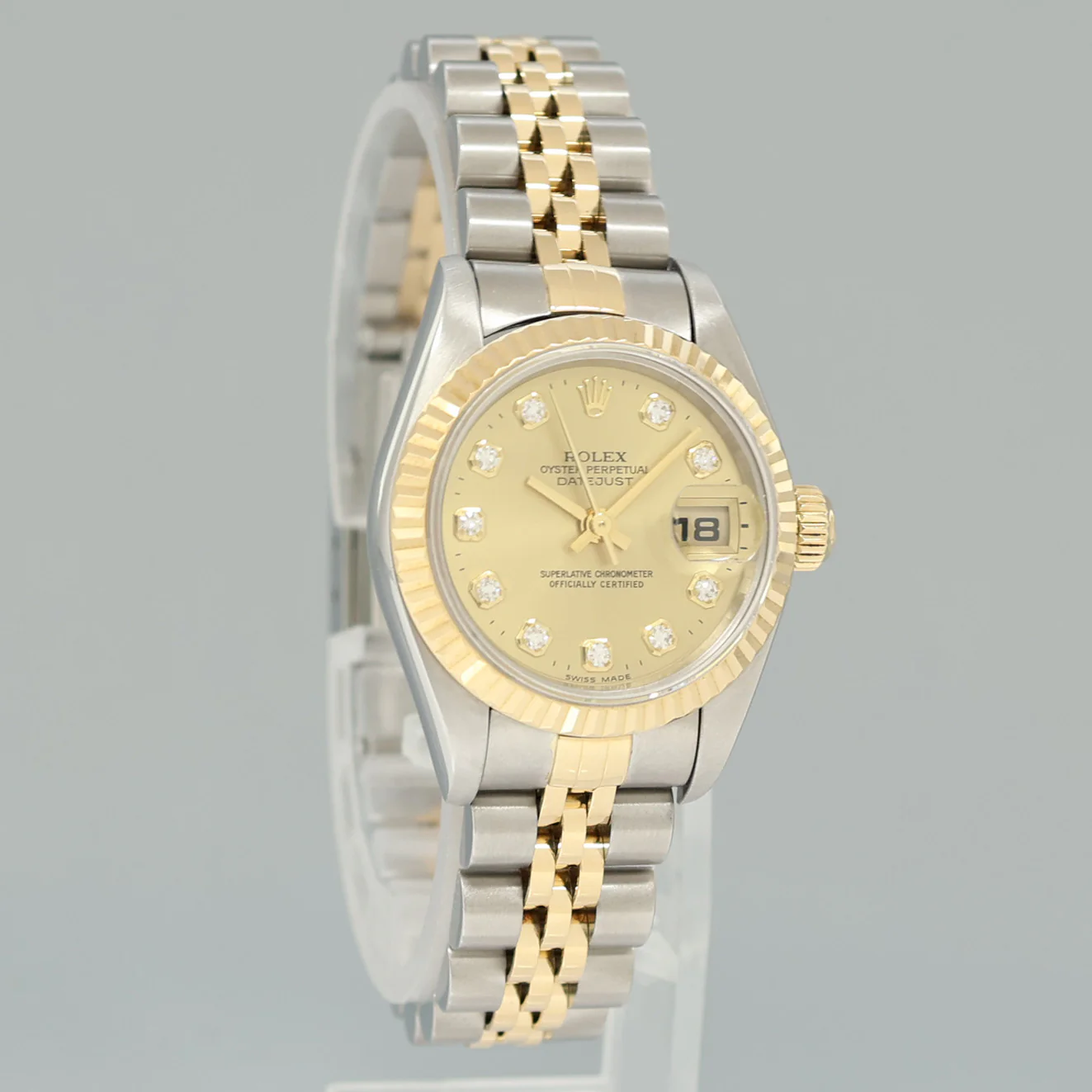 MINT Factory Champagne Diamond Ladies Rolex 26mm DateJust 79173 Two Tone Gold Jubilee Watch - Image 3