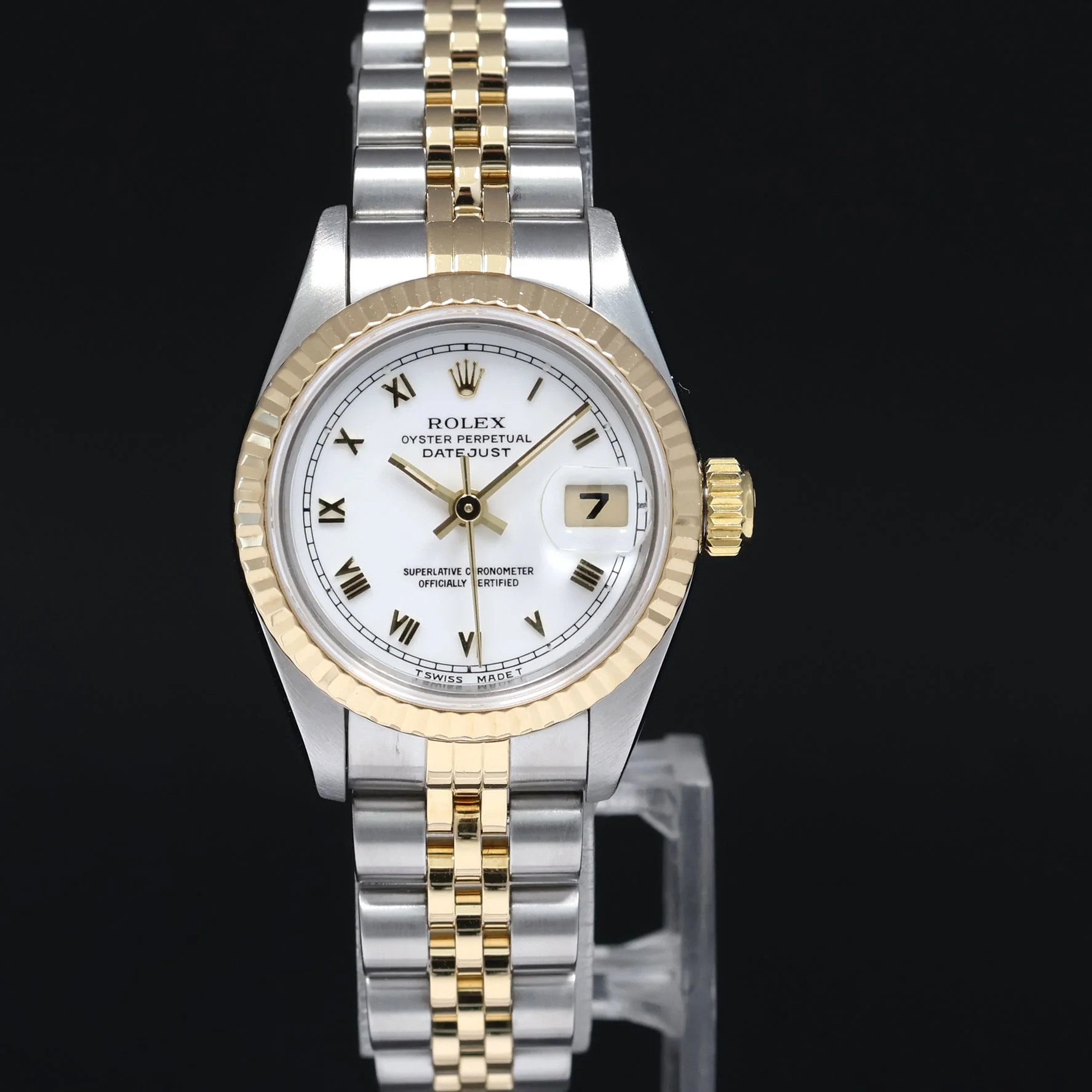 MINT Ladies Rolex DateJust 26mm 69173 White Roman Two Tone Yellow Gold Jubilee Watch - Image 2