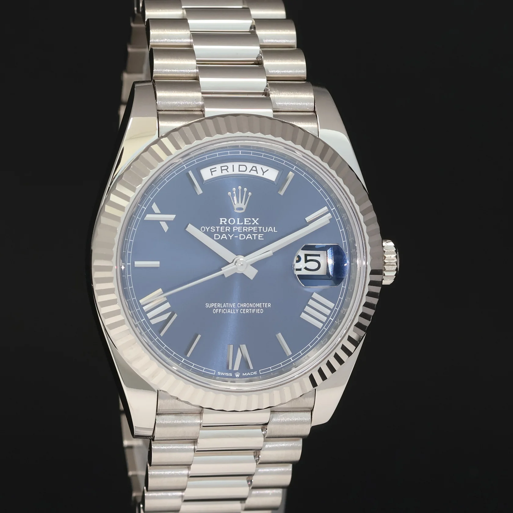 MINT PAPERS Rolex 40 White Gold President Day Date Blue Roman 228239 Watch Box - Image 3