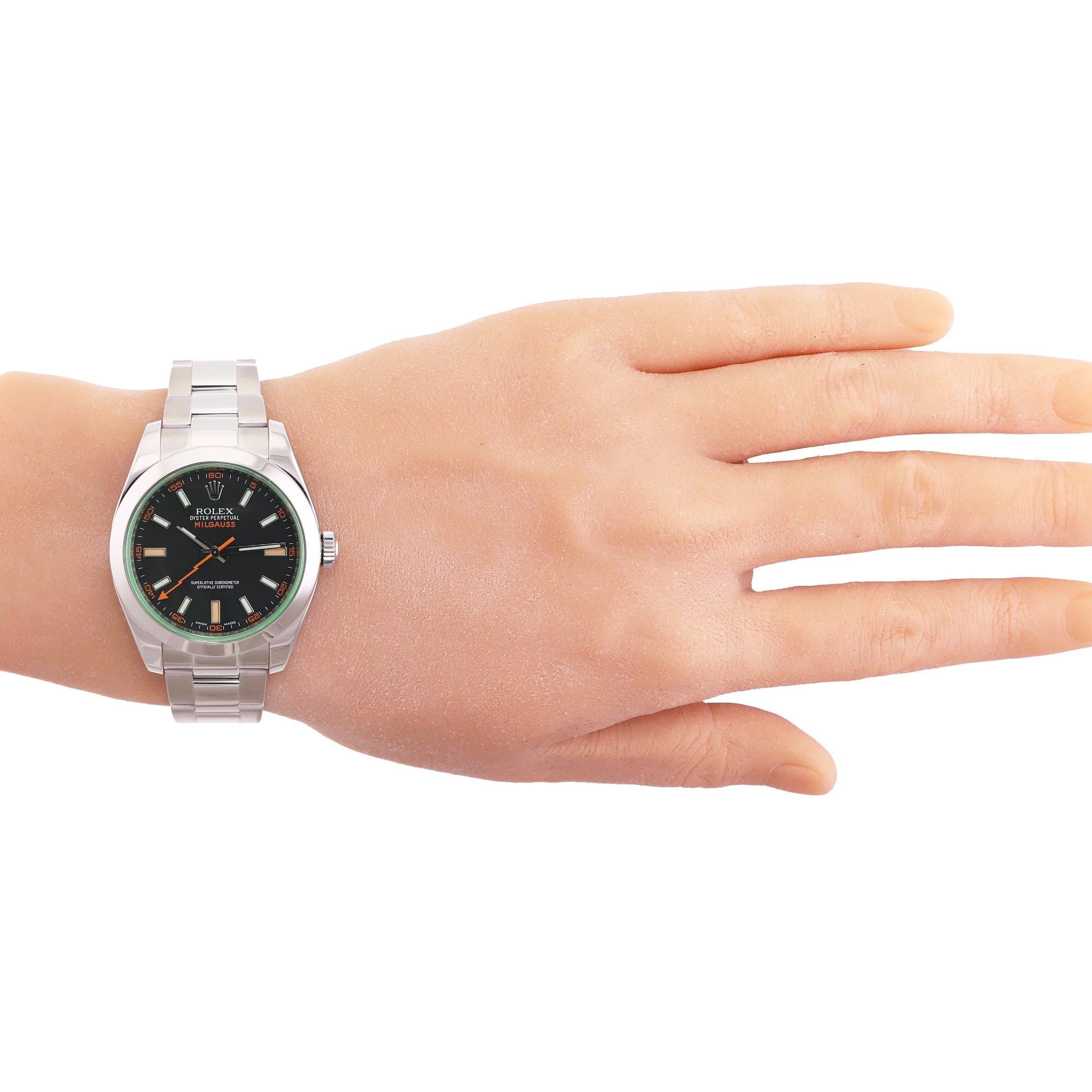 MINT PAPERS Rolex Milgauss Green Anniversary 116400GV 40mm Steel Black Watch Box - Image 8