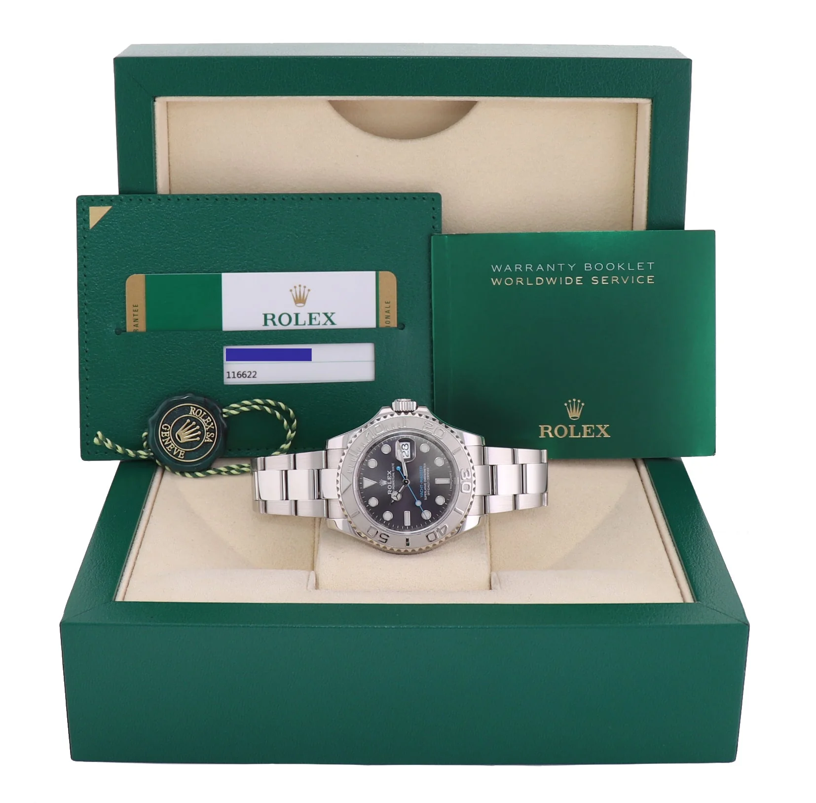 MINT PAPERS Rolex Yacht-Master 116622 Rhodium Steel Platinum Blue 40mm Watch Box - Image 8