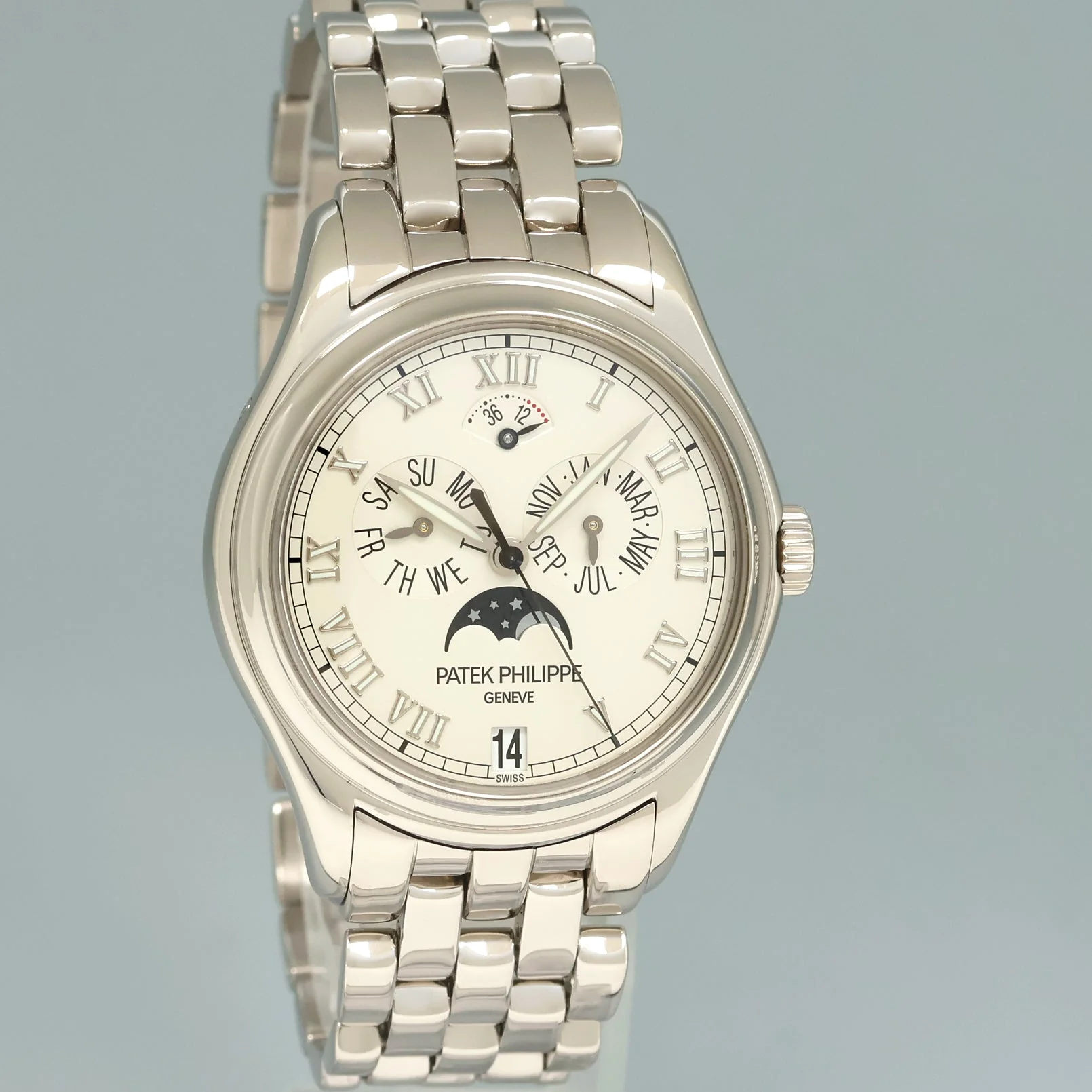 MINT Patek Philippe 5036G White Gold 37mm Annual Calendar Moon Phase Watch Box - Image 3