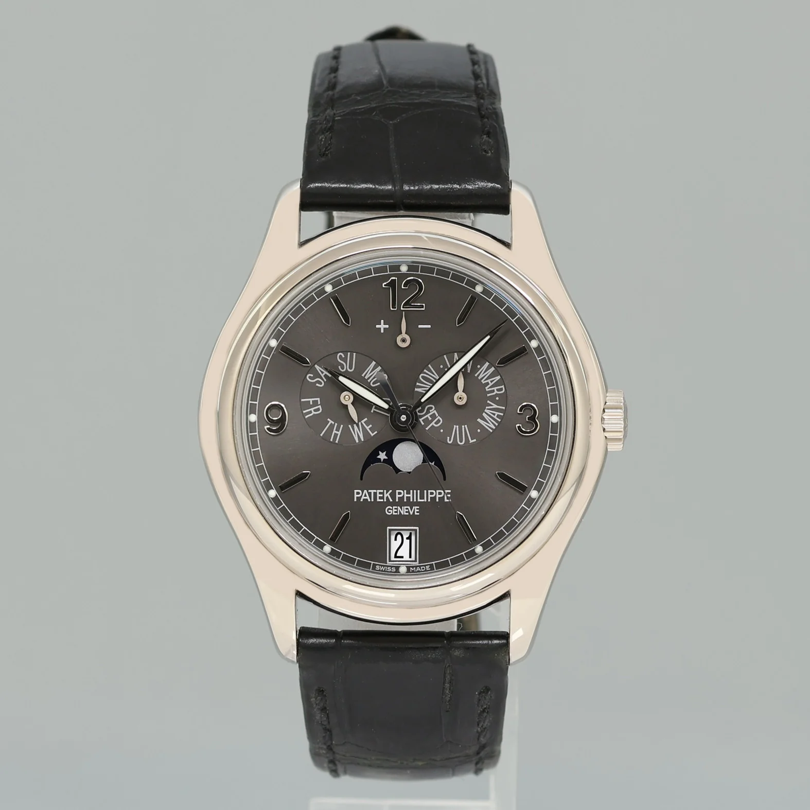 MINT Patek Philippe 5146G White Gold Annual Calendar Grey 39mm Moon Watch Box - Image 2