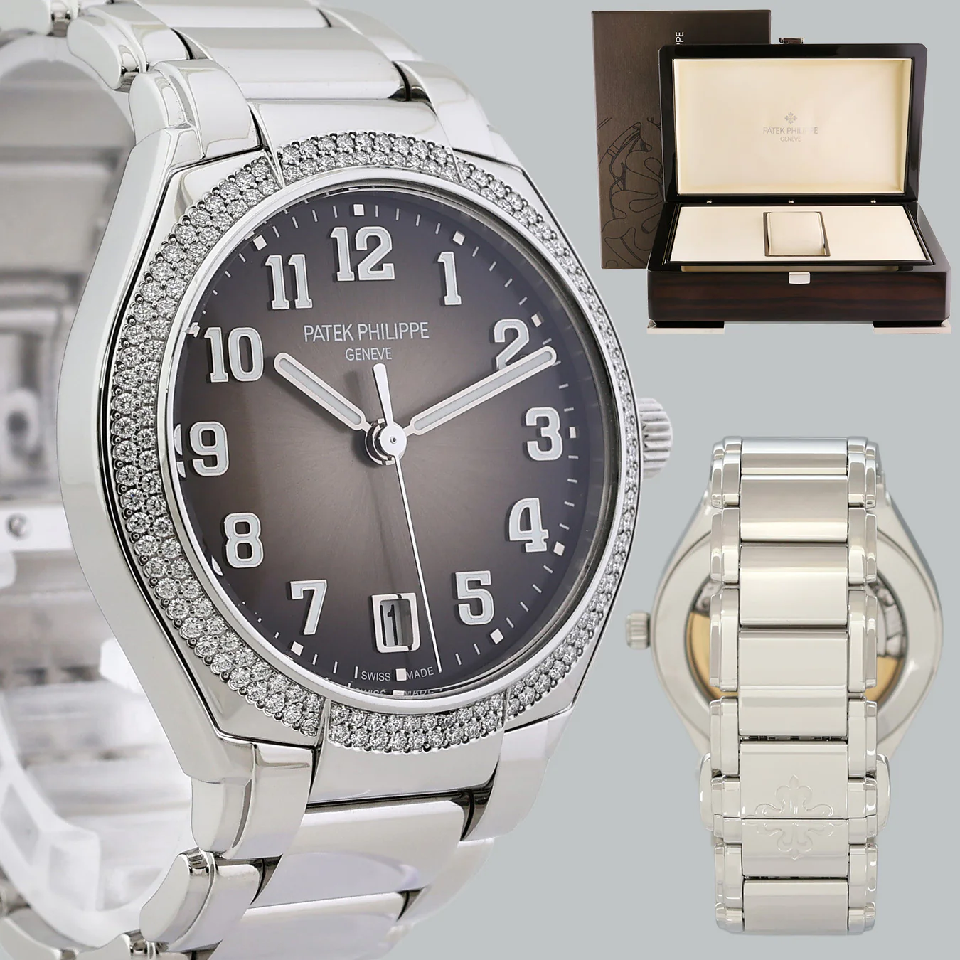 2026 Service MINT Patek Philippe 7300a Twenty 4 Grey Diamond Steel 36mm Watch Box