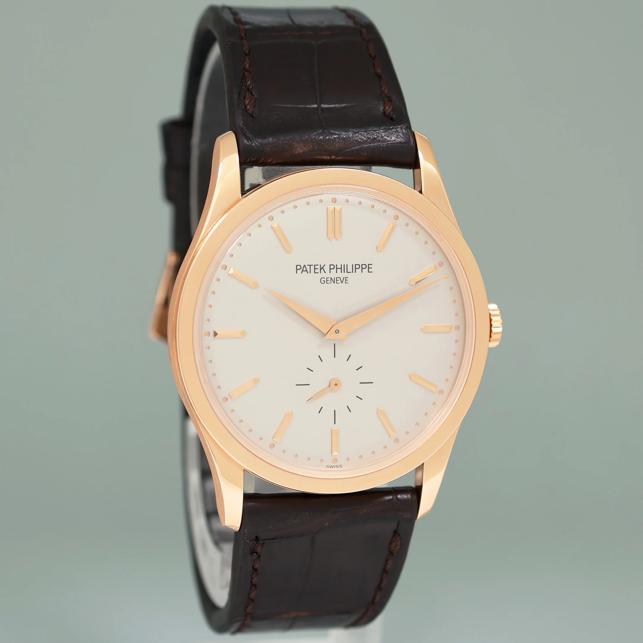 MINT Patek Philippe Calatrava 5196R Rose Gold Brown Leather 37mm Watch Box - Image 3