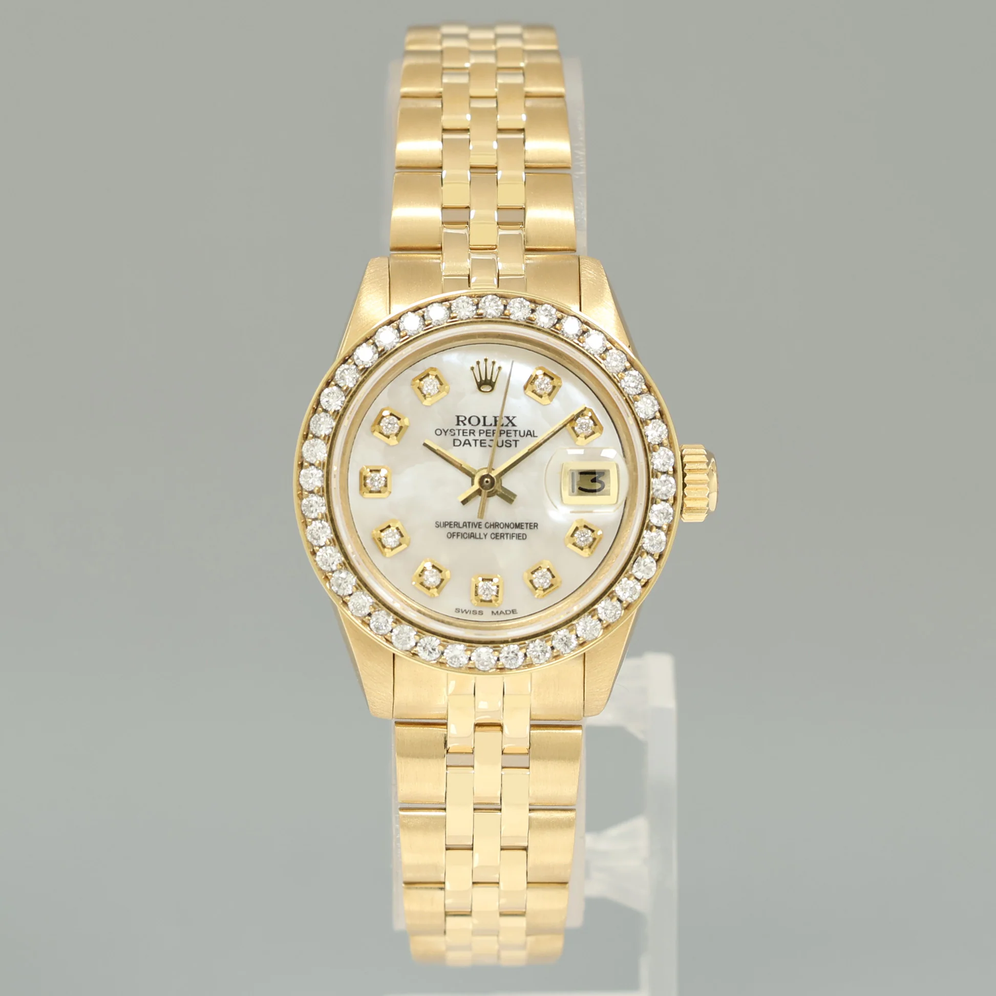 Pearl Diamond Ladies Rolex DateJust 6917 Jubilee 26mm Yellow Gold Watch Box - Image 2
