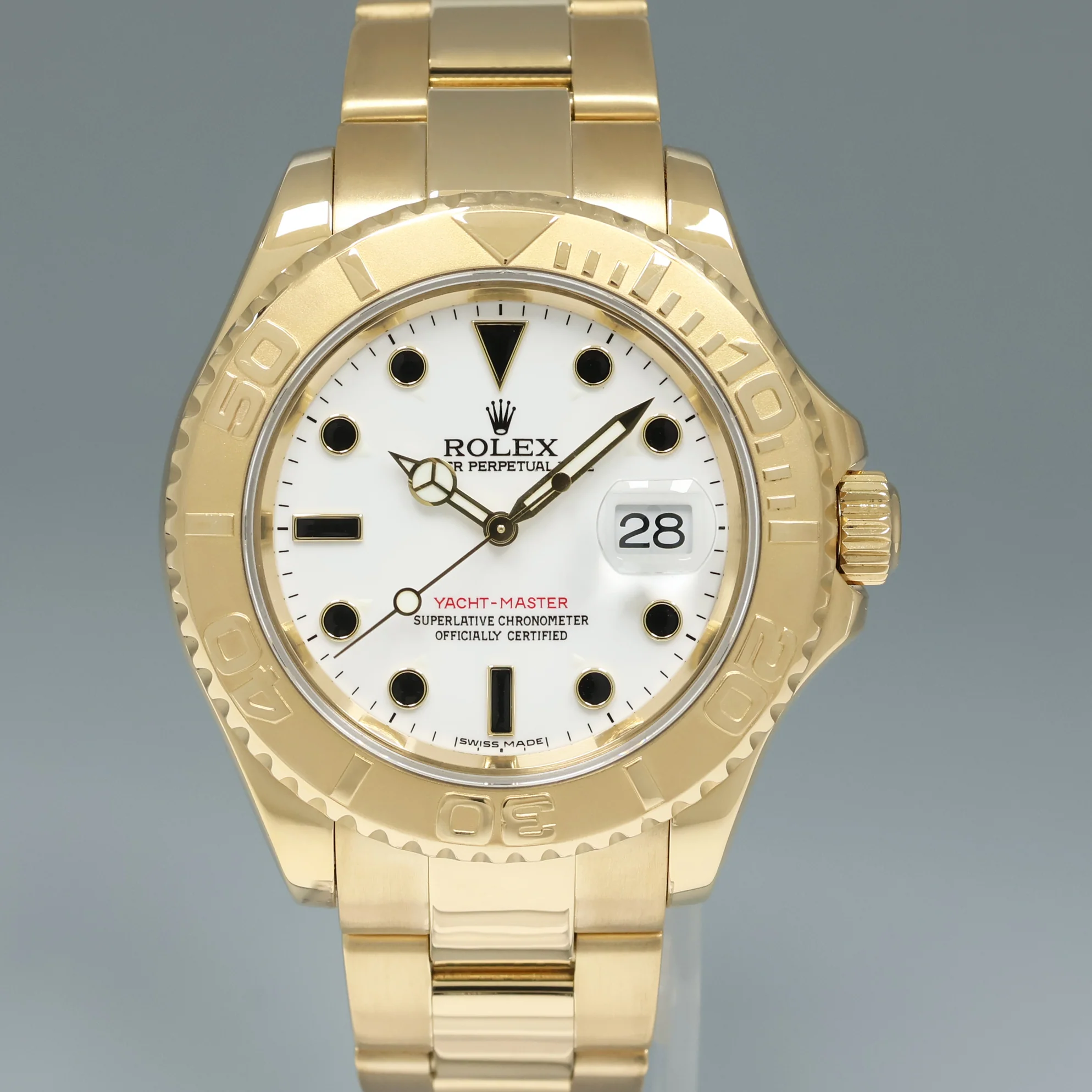 MINT Rolex 40mm Yacht-Master 18k Yellow Gold 16628 White Sapphire Watch Box - Image 2