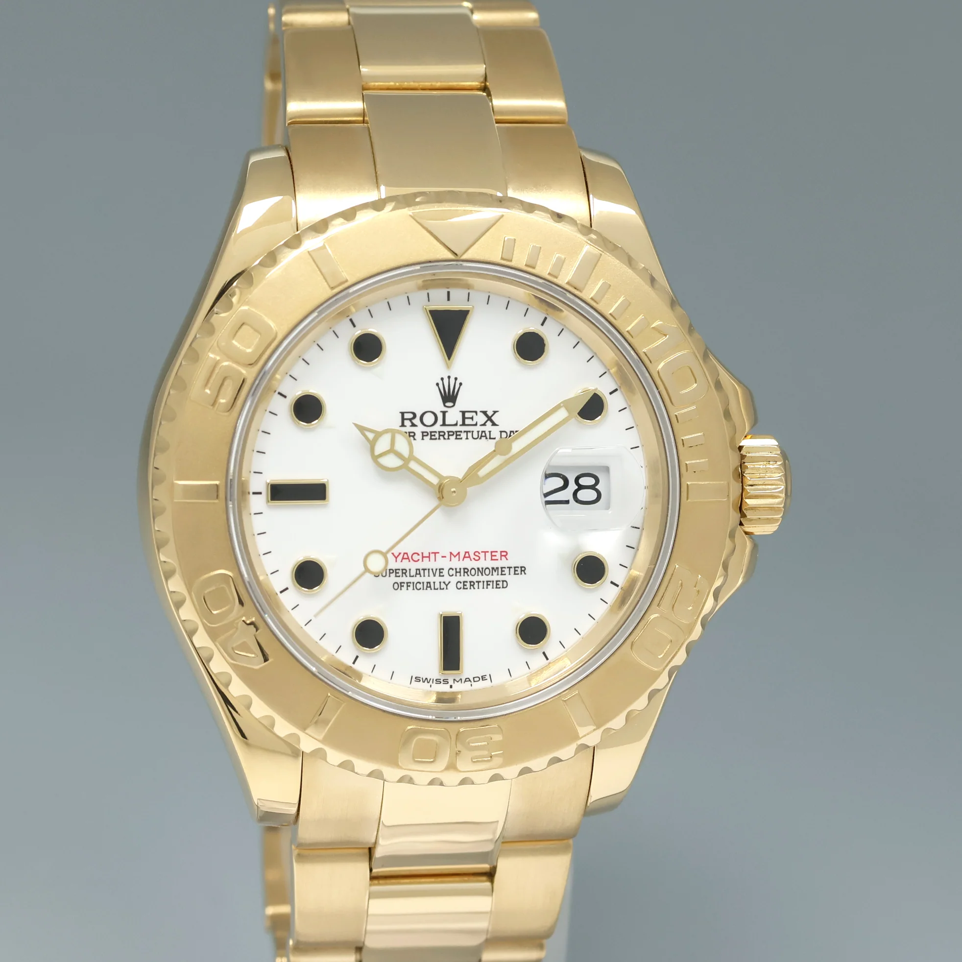 MINT Rolex 40mm Yacht-Master 18k Yellow Gold 16628 White Sapphire Watch Box - Image 3