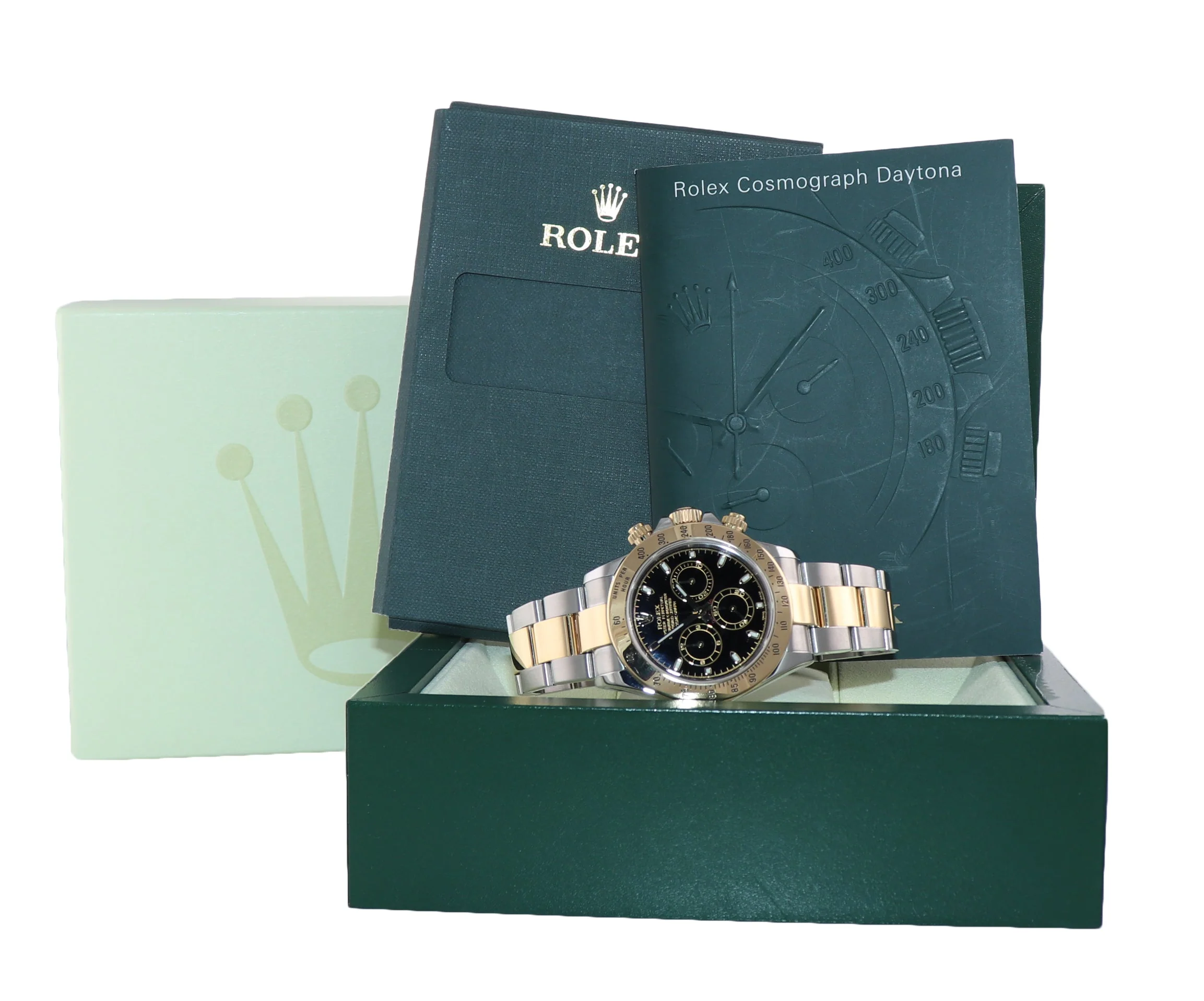 MINT Rolex Daytona 116523 Chronograph Black Steel Yellow Gold Two Tone Watch Box - Image 7