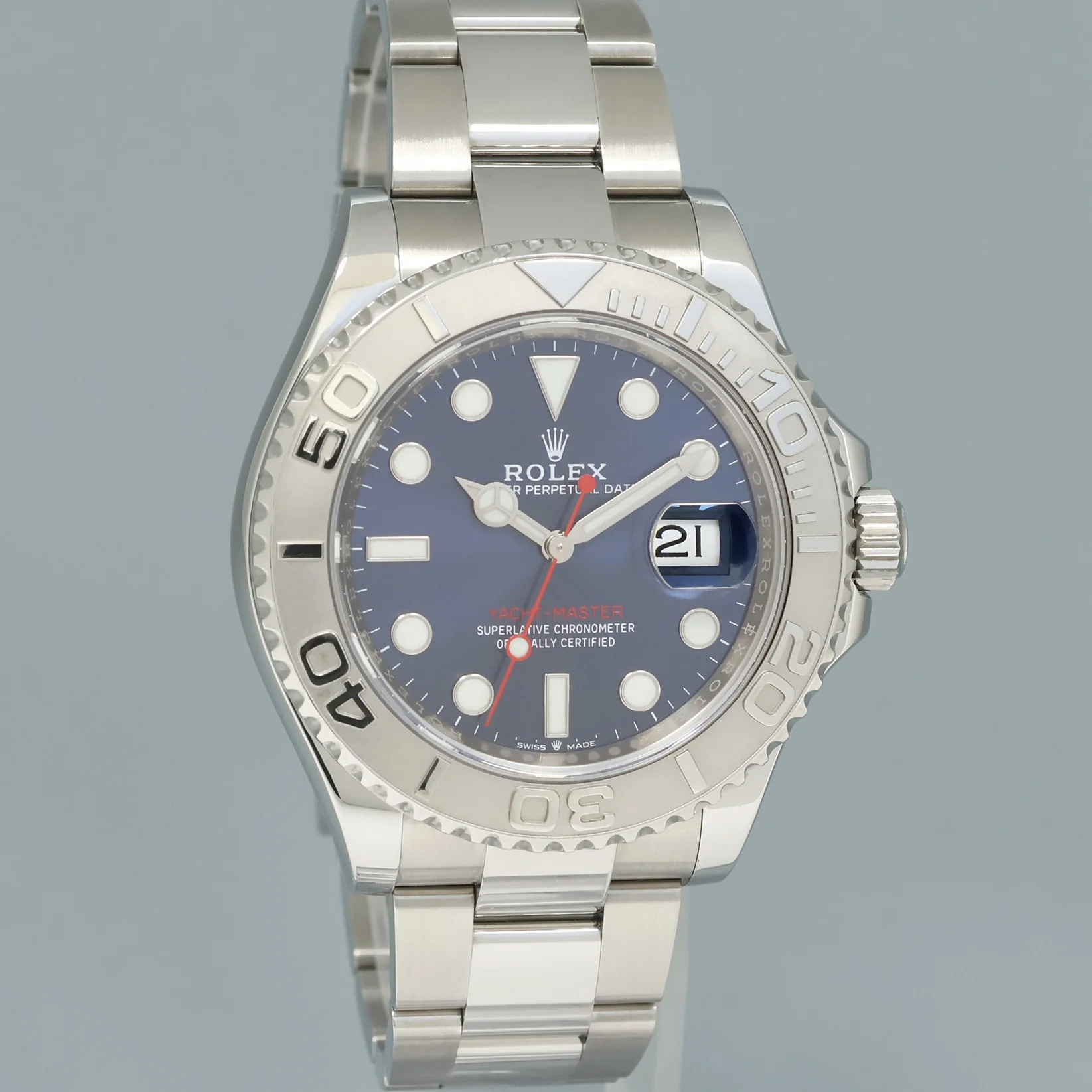 NEW 2024 PAPERS Rolex Yacht-Master 126622 Steel Platinum Blue 40mm Watch Box - Image 3