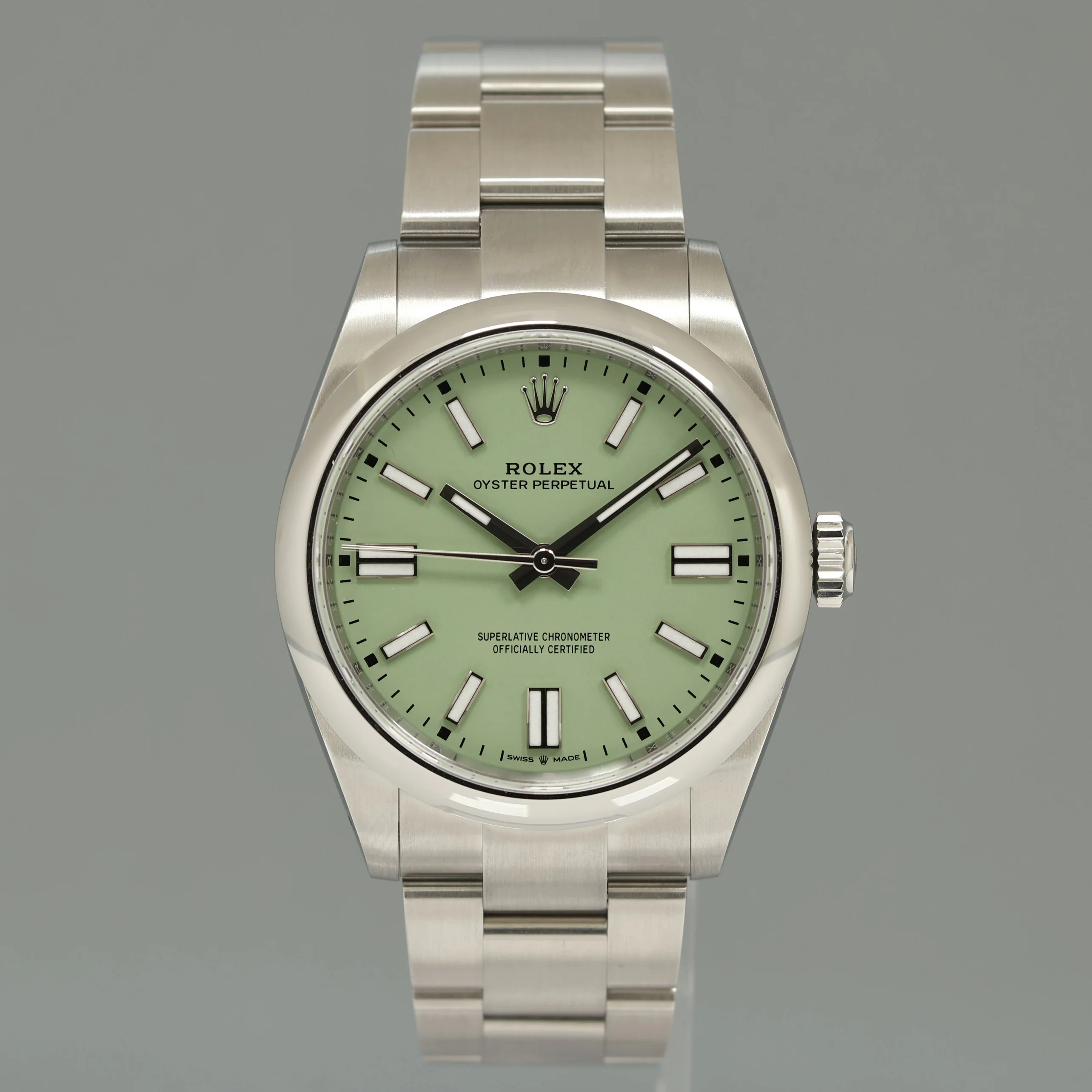 2026 NEW PAPERS 134300 Steel Rolex Oyster Perpetual 41mm Pistachio Watch Box - Image 2