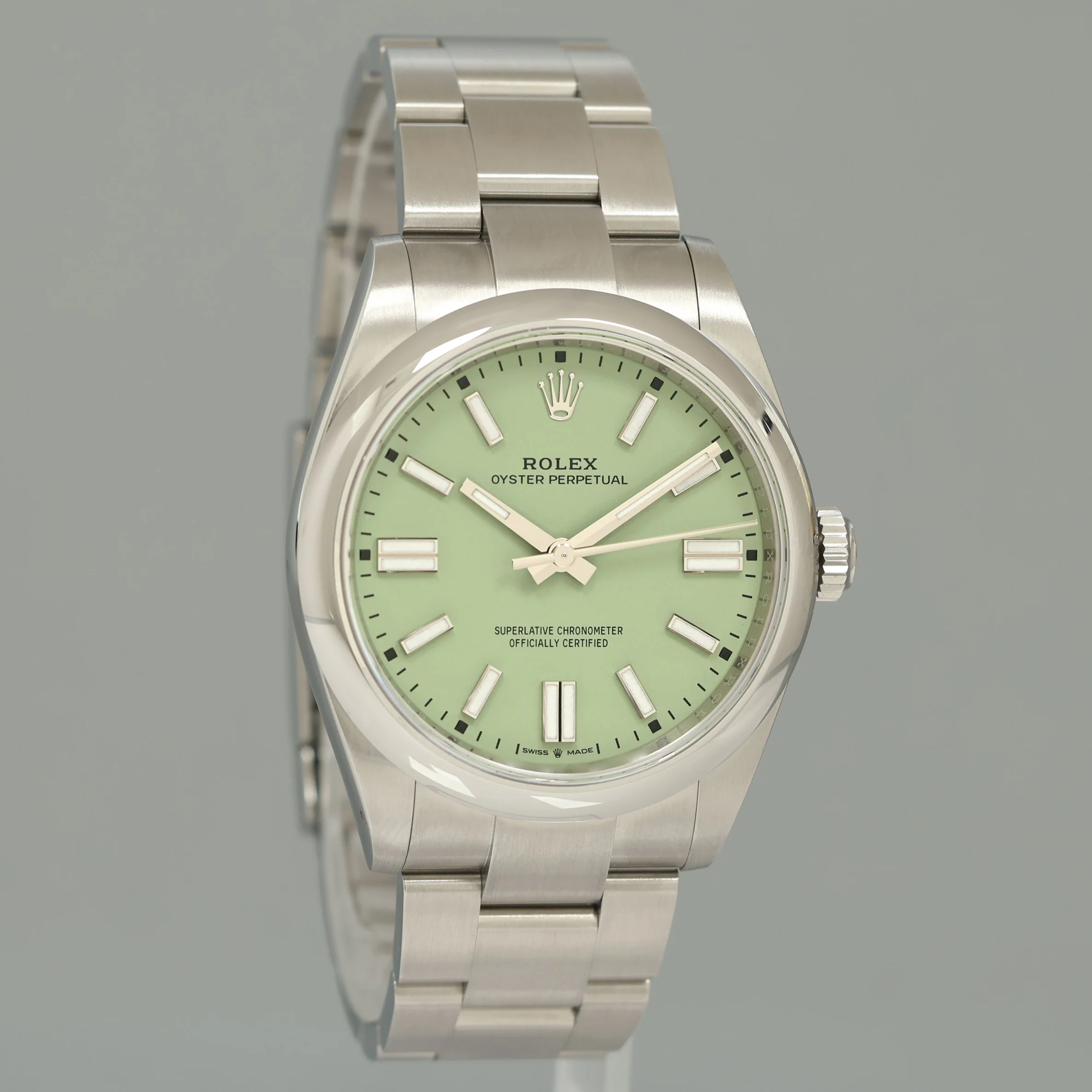 2026 NEW PAPERS 134300 Steel Rolex Oyster Perpetual 41mm Pistachio Watch Box - Image 3