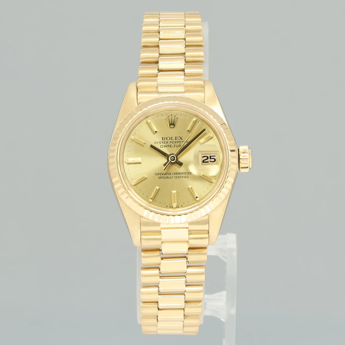 PAPERS Ladies Rolex DateJust Champagne President 26mm 6917 Yellow Gold Watch Box - Image 2