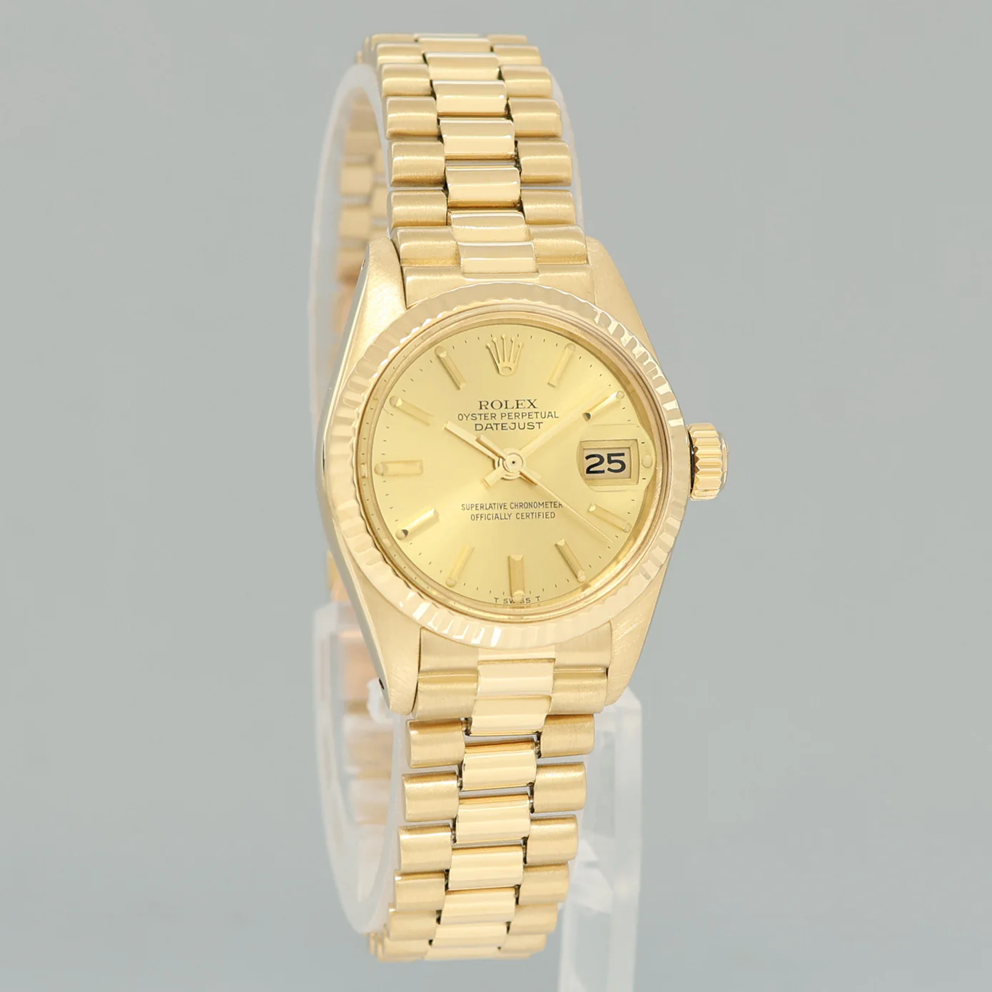 PAPERS Ladies Rolex DateJust Champagne President 26mm 6917 Yellow Gold Watch Box - Image 3