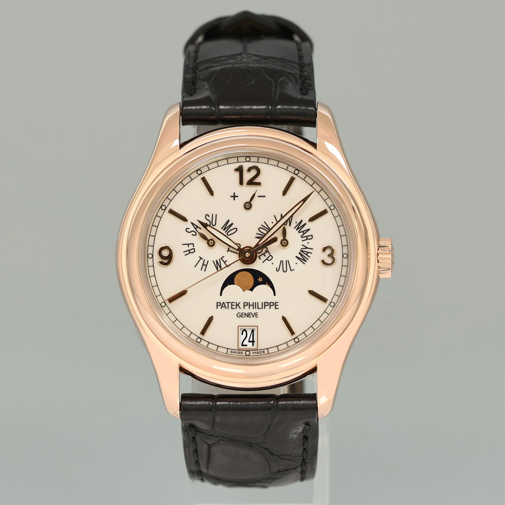 PAPERS MINT Patek Philippe 5146R Rose Gold Annual Calendar White 39mm Moon Watch Box