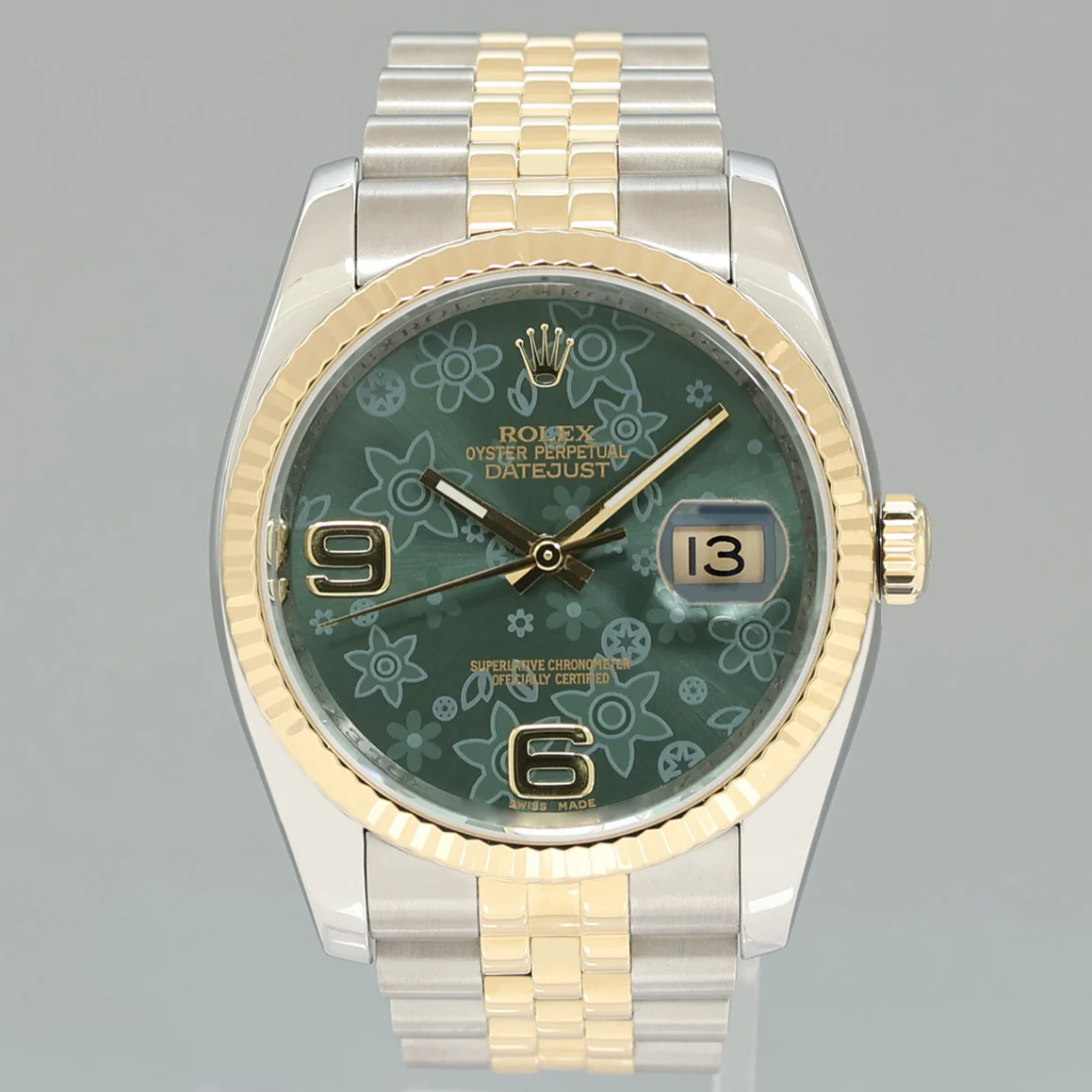 MINT Rolex DateJust 36mm Jubilee Two Tone Gold Green Floral 116233 Watch Box - Image 2