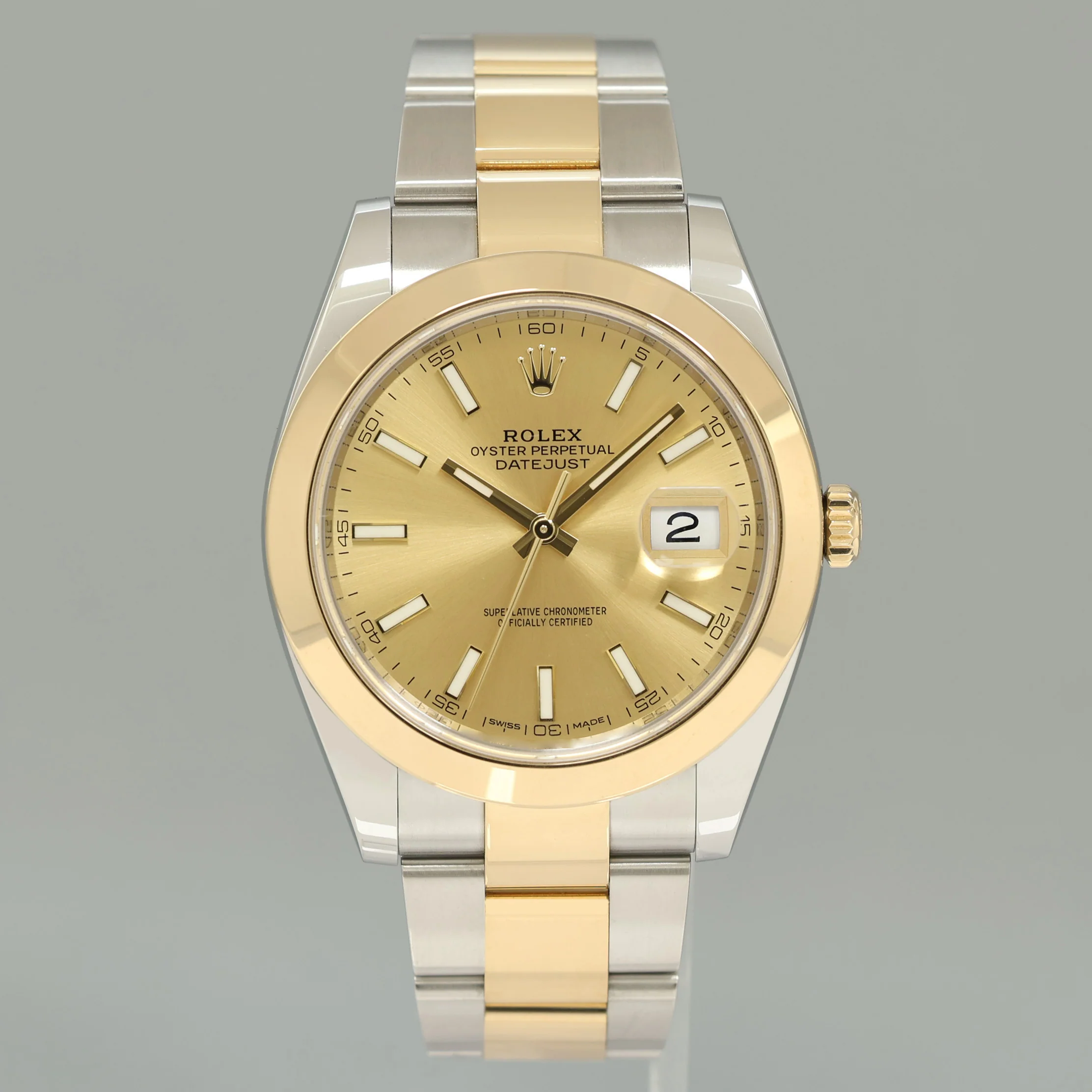 PAPERS MINT Rolex DateJust 41 Two Tone Yellow Gold Oyster 126303 Champagne Watch - Image 2