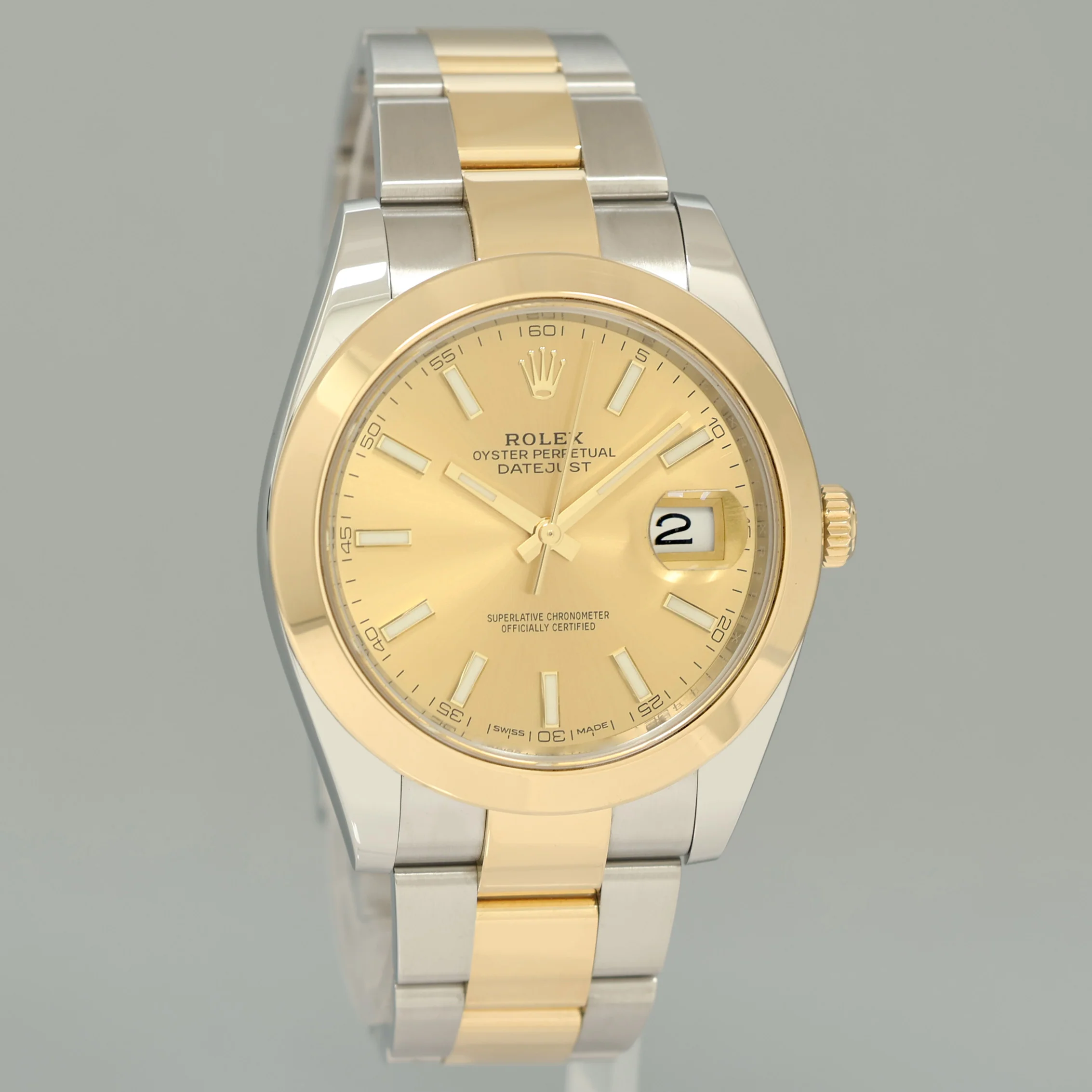 PAPERS MINT Rolex DateJust 41 Two Tone Yellow Gold Oyster 126303 Champagne Watch - Image 3