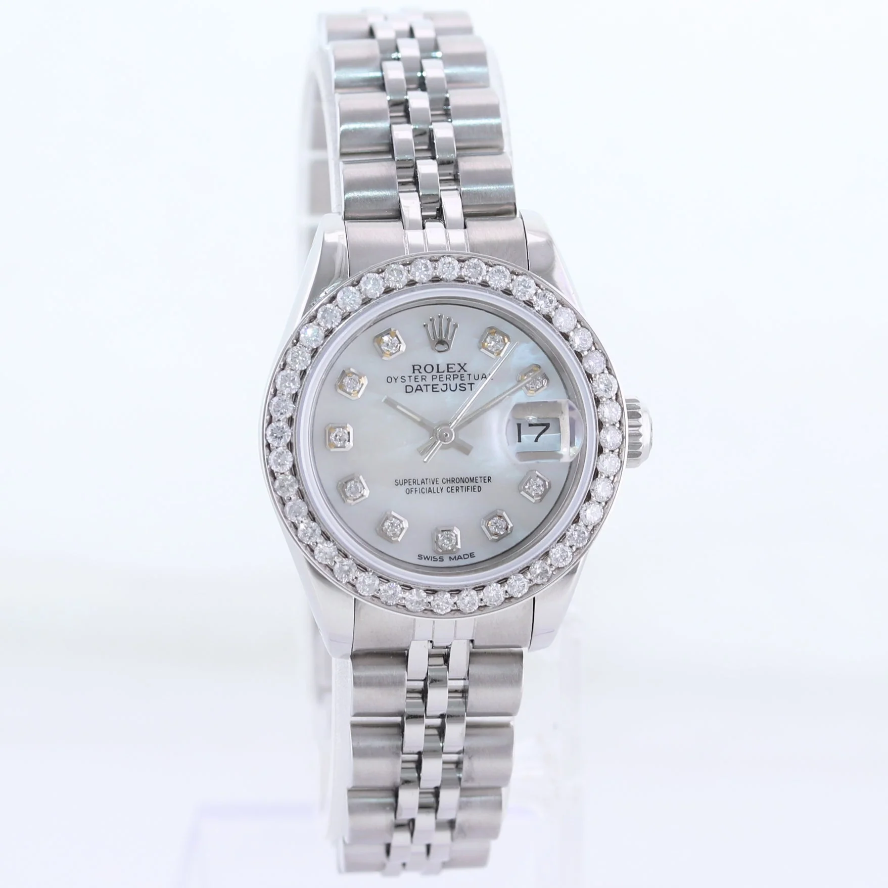 PAPERS PEARL DIAMOND Ladies Rolex DateJust 26mm MOP Bezel 79240 Steel Jubilee Watch - Image 3