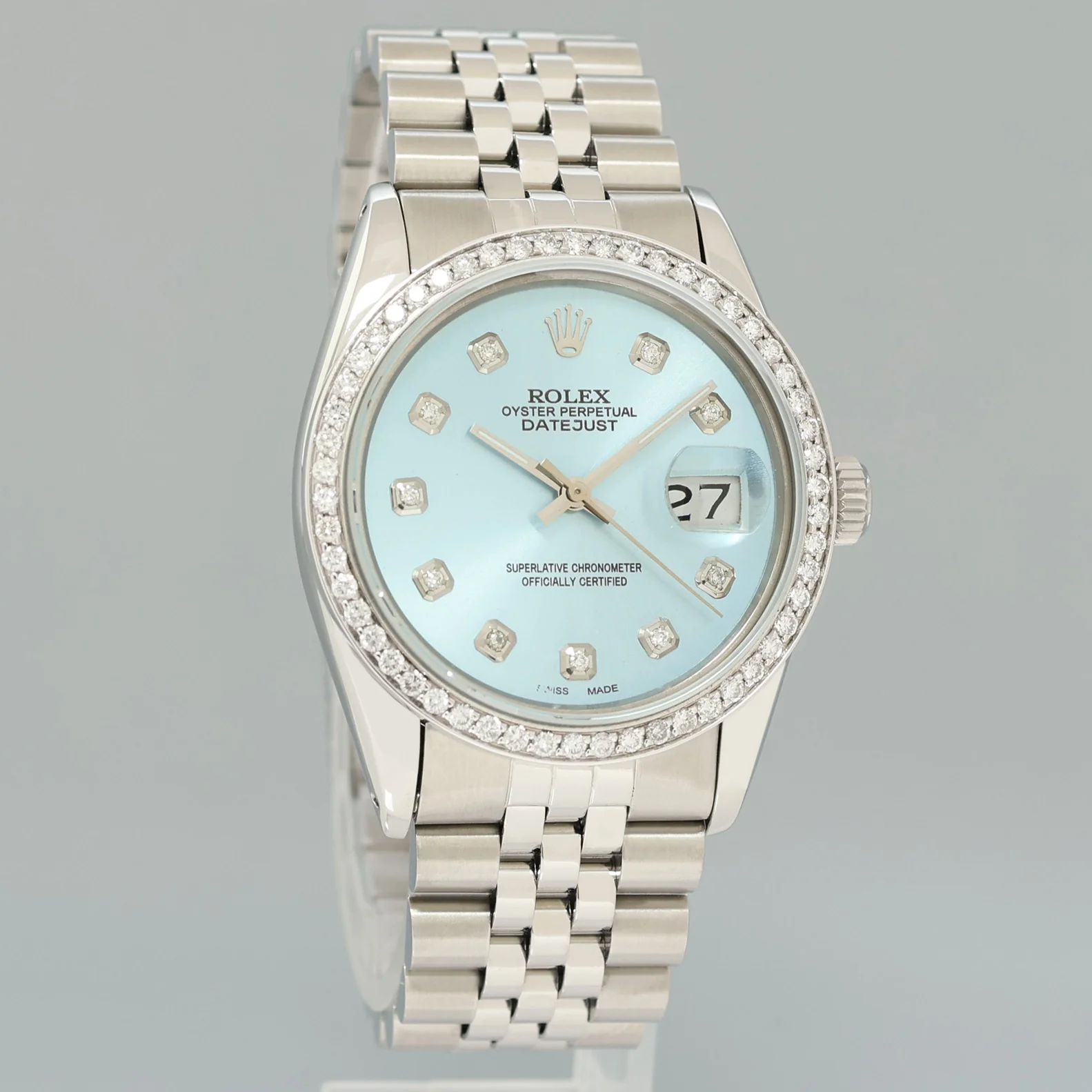 Rolex DateJust 16014 Glacier Diamond Bezel Jubilee Band 36mm Watch Box - Image 3