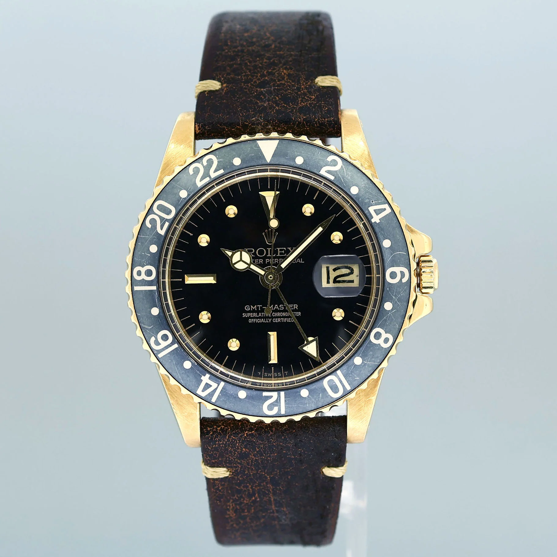 Rolex Root Beer 1675 Yellow Gold GMT Brown Nipple Watch - Image 2