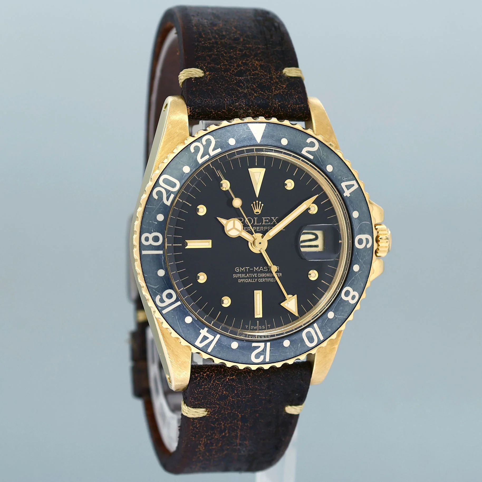 Rolex Root Beer 1675 Yellow Gold GMT Brown Nipple Watch - Image 3