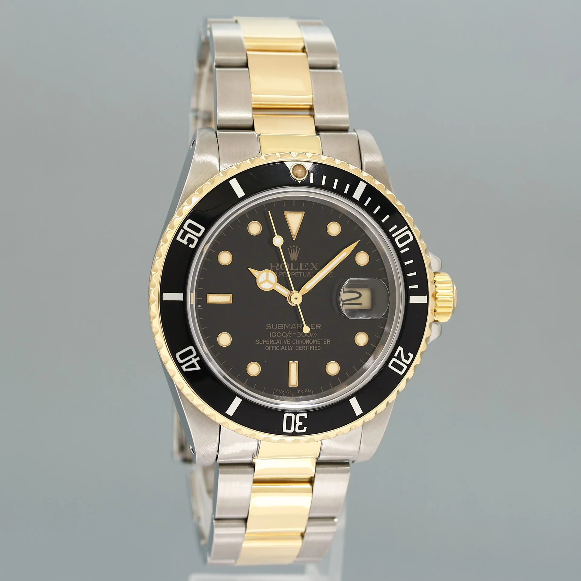 Rolex Submariner Date 16803 Two-Tone Yellow Gold Steel Black 40mm Watch Box - Image 3